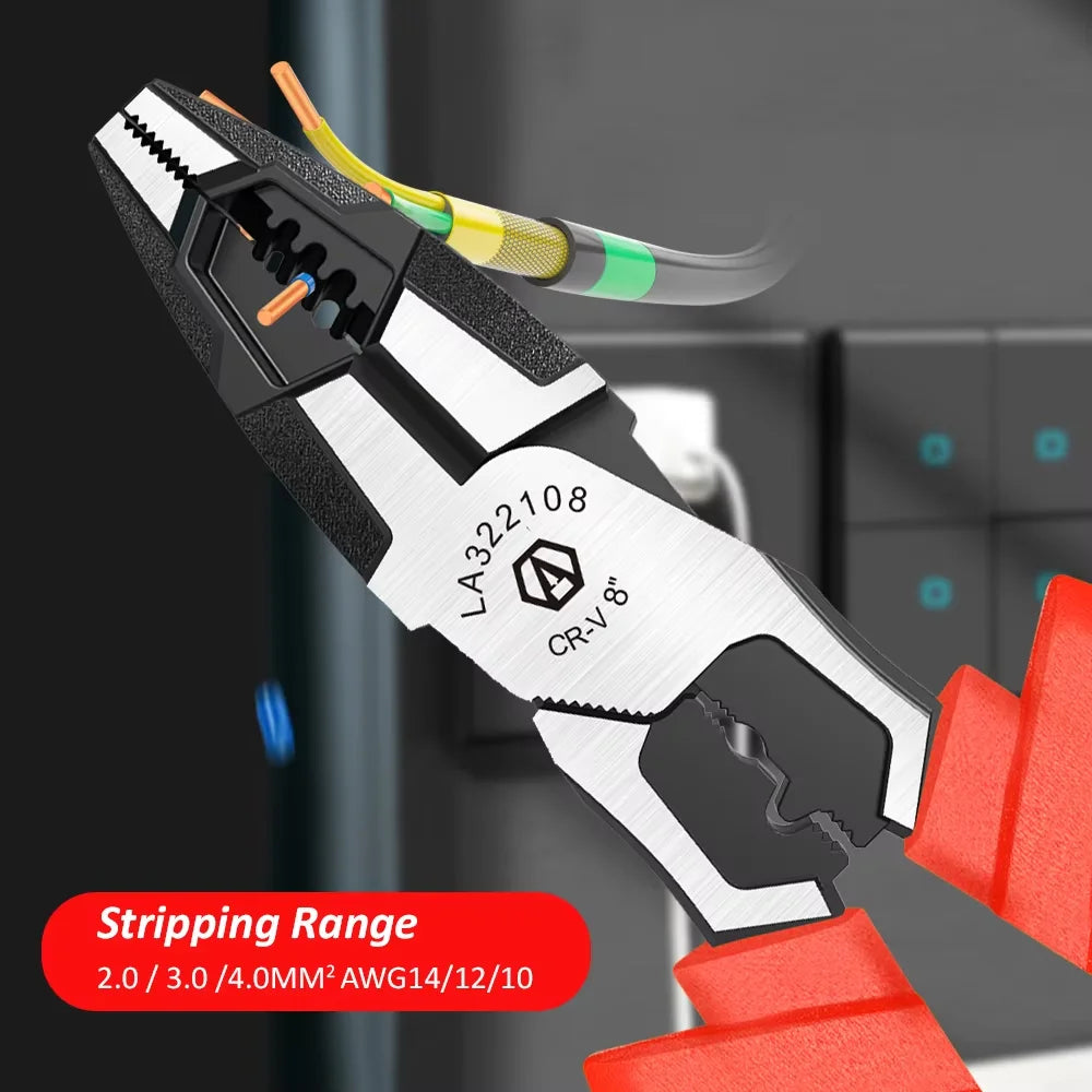 LAOA VDE Wire Cutters 7'' 8'' Insulated Combination Diagonal Needle Nose Pliers Electrician Tool High Voltage 1000V Resistance