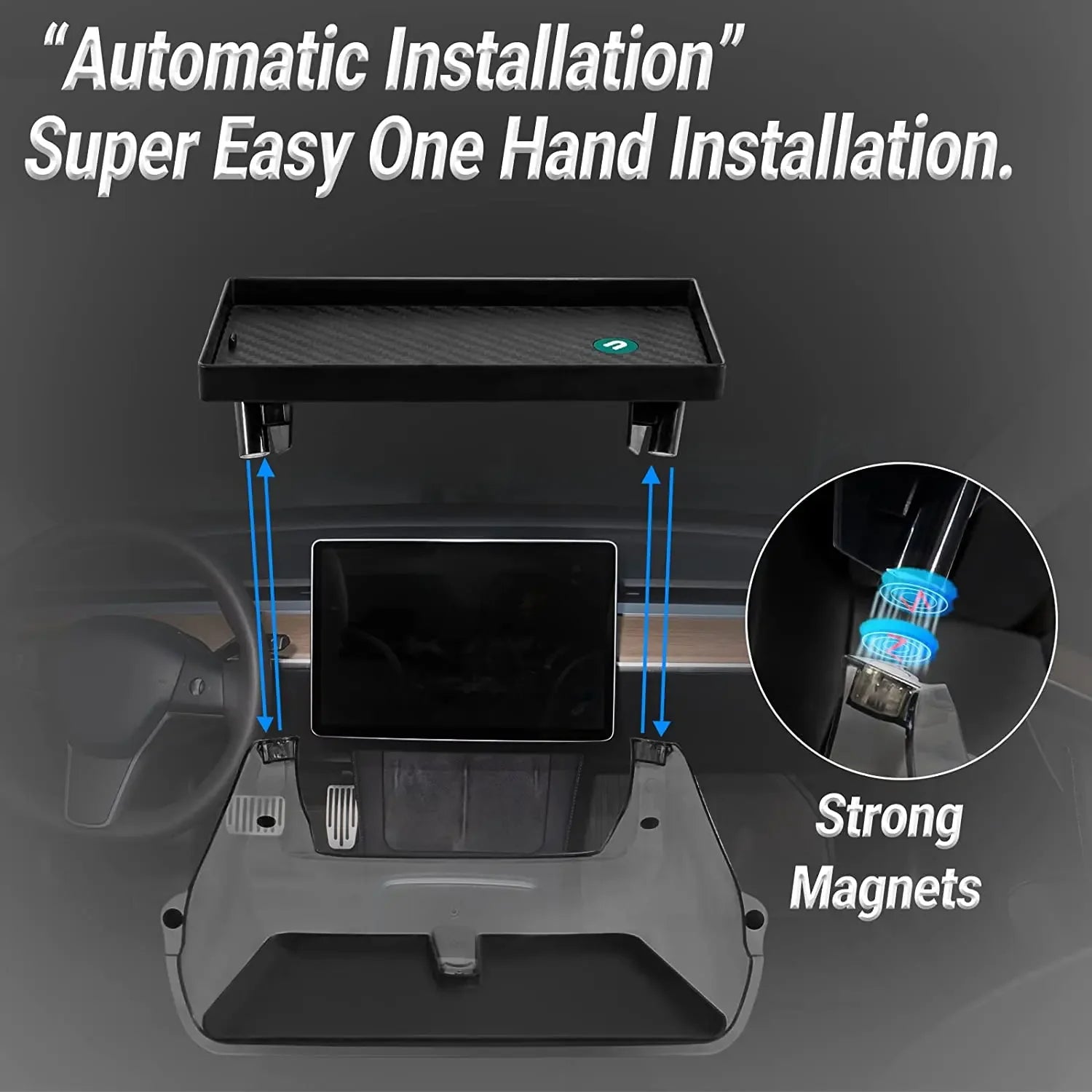 Center Console Organizer For Tesla Model Y Model 3 Highland/ Juniper 2019-2025  under screen storage box Behind Screen Storage