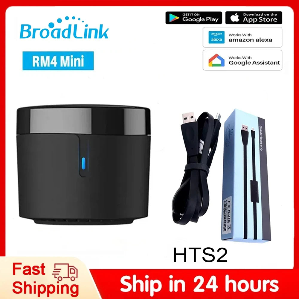 Broadlink RM4 Mini HTS2 IR Remote Controller Air Conditioning TV Set-top Box Temperature Humidity Sensor for Google Home Alexa
