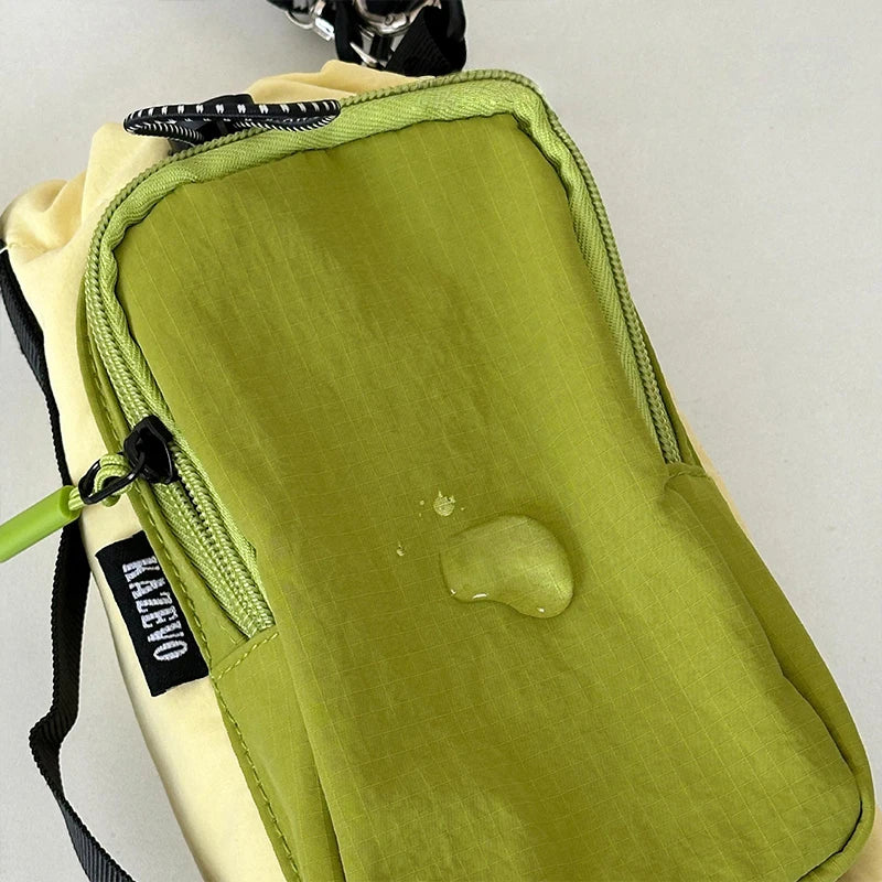 Nylon Drawstring Sport Outdoor Lightweight Crossbody Bag Mobile Phone Bag Water Bottle Bag Shoulder Bags Travel Accessories