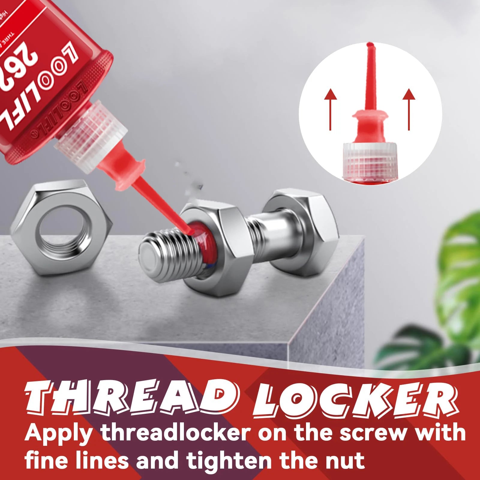 50ml 262 Screw Lock Threadlocker Quickly Cured Thread Locking Agent Anaerobic Adhesive Corrosion-Resistant Anti-Loosening Glue