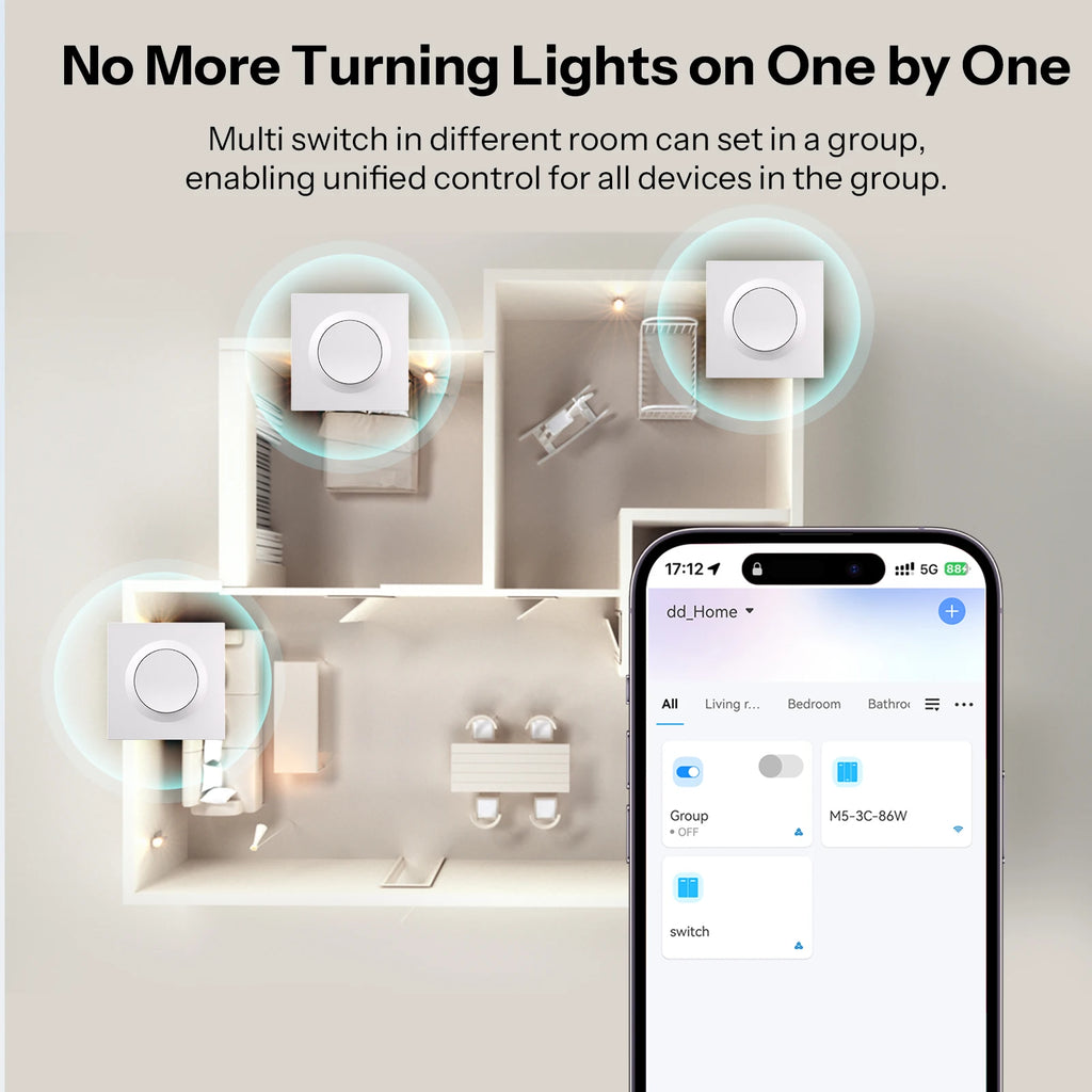 SONOFF Orb-ZBW1L Zigbee Smart Wall Switch Fusion Series ZBMINIL2-E No Neutral Required Seamless Integration With Home Assistant