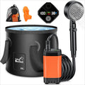 Portable Camping Shower with Rechargeable Pump - 6000mAh Outdoor Shower Kit W/ 20L Foldable Bag for Travel, Garden & Car Wash