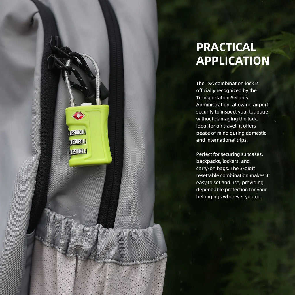 Portable TSA Customs Lock Gym Luggage Customs Lock Password Padlock Password Lock Anti-theft Code Padlock with Steel Cable