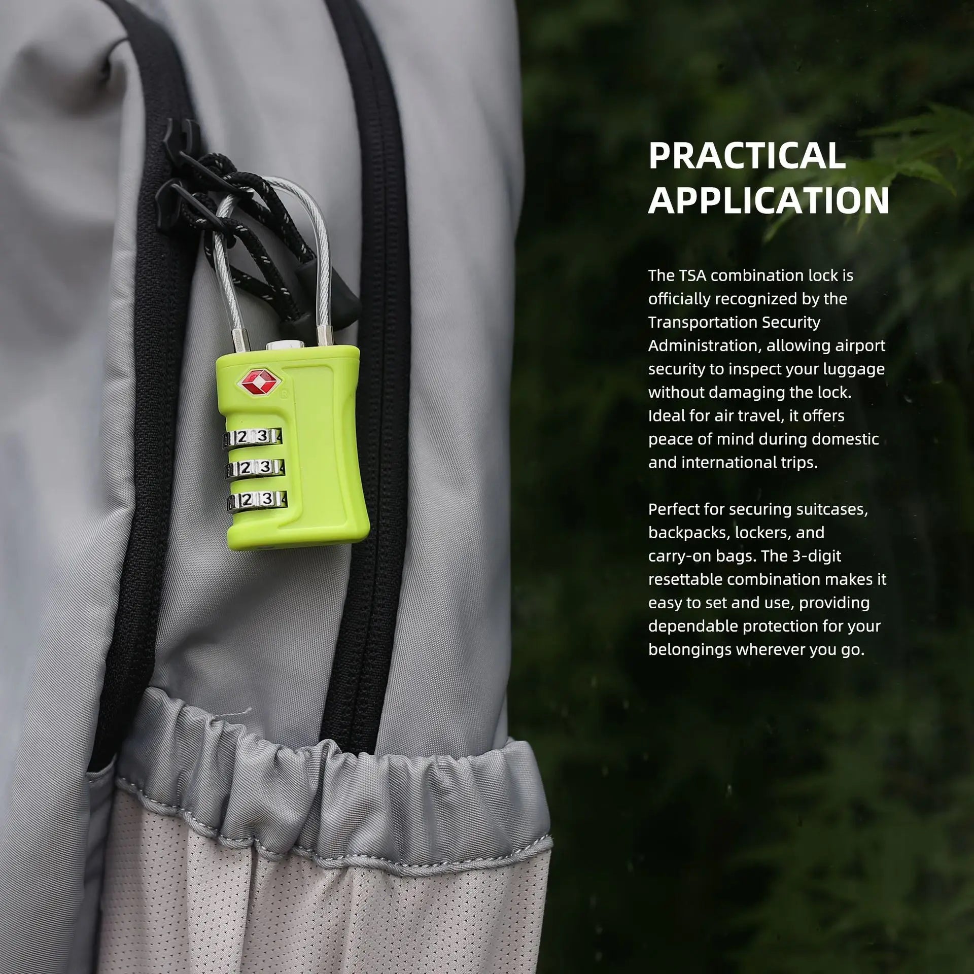 Portable TSA Customs Lock Gym Luggage Customs Lock Password Padlock Password Lock Anti-theft Code Padlock with Steel Cable