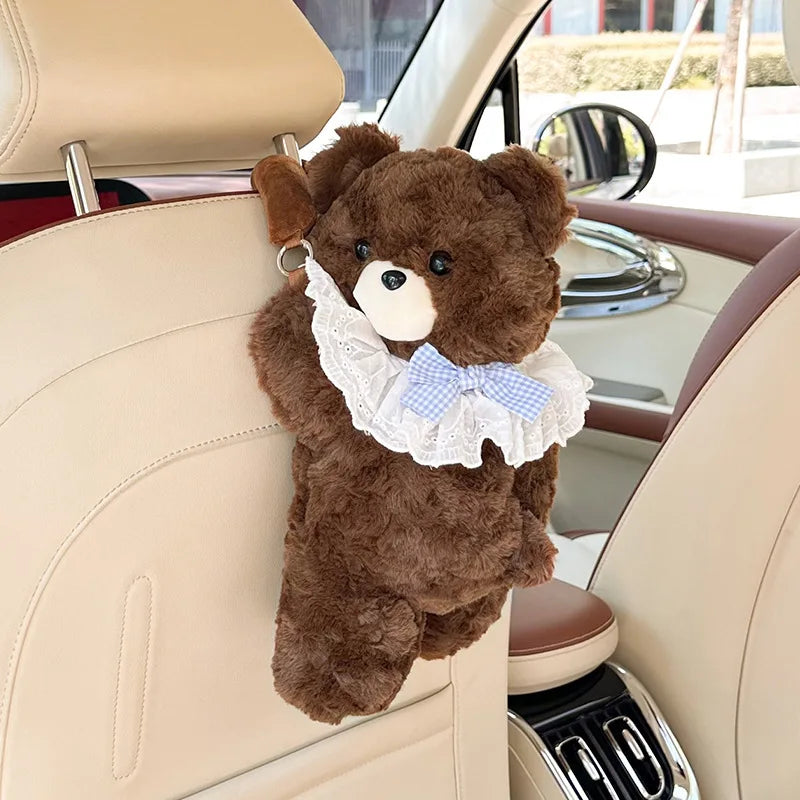 Car Tissue Box Hanging Creative Car Pumping Box Paper Towel Hanging Bag Cartoon
