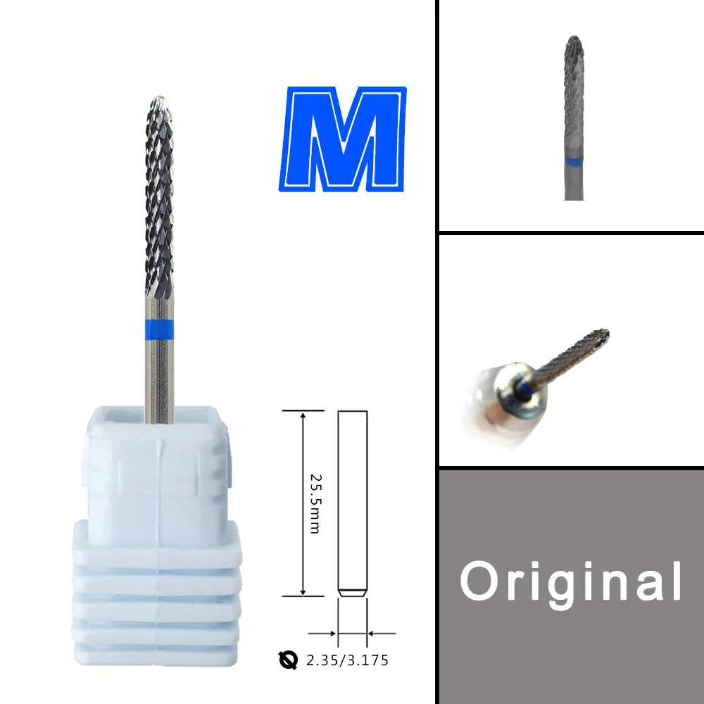 RolinStar Dental&Nail 9 type with Spiral Cut powder Carbide Burr nail drill bit cuticle clean