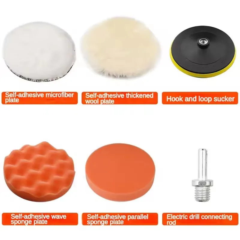 6Pcs/set Car Sponge Buffing Polishing Pads Kit High-quality Car Waxing Polisher Machine Cleaning Foam Pad Buffer Removes Scratch