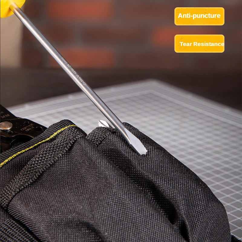 Deli Tool Belt Screwdriver Storage Organization Tools Kit Holder Multifunction Oxford Cloth Tool Bag Electrician Waist Bag Pouch
