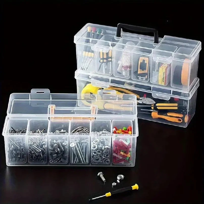 Tool Parts Storage Box Set Multi-Compartment Tool Organizer Multi Functional Small Accessory Sorting Case Toolbox With Handle