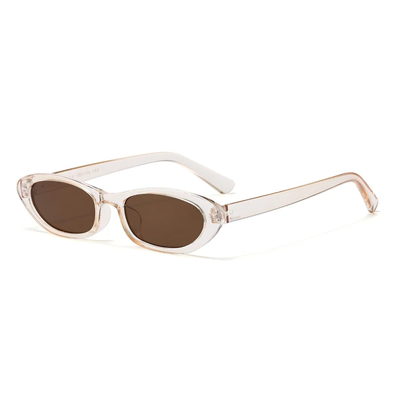 Hiking Eyewear Women's Black Sunglasses Fashion Brand Small Oval Frame Sun Glasses Ladies Retro Oval Eyewear Shade UV400