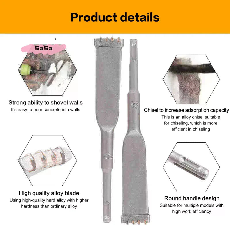 1Pc SDS PLUS Shank Electric Hammer Bit 4-Tooth Tungsten Carbide Tipped Chisel, Durability Alloy For Drilling Granite And Masonry