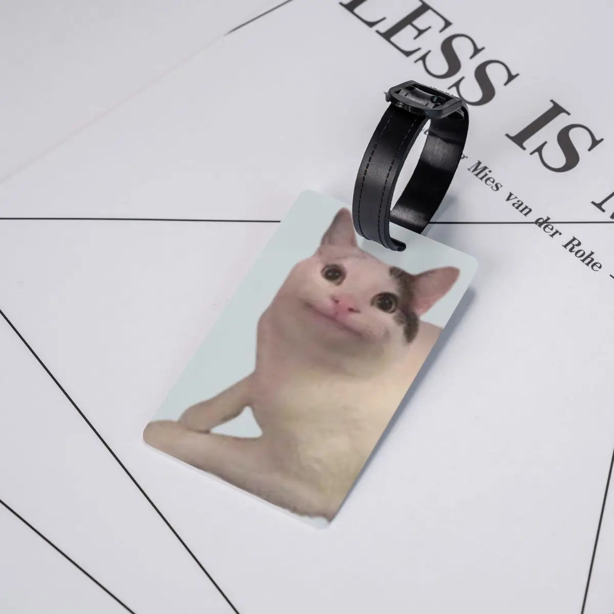 Beluga Cat Luggage Tags Suitcase Accessories Travel Baggage Boarding Tag Label Holder ID Name Address
