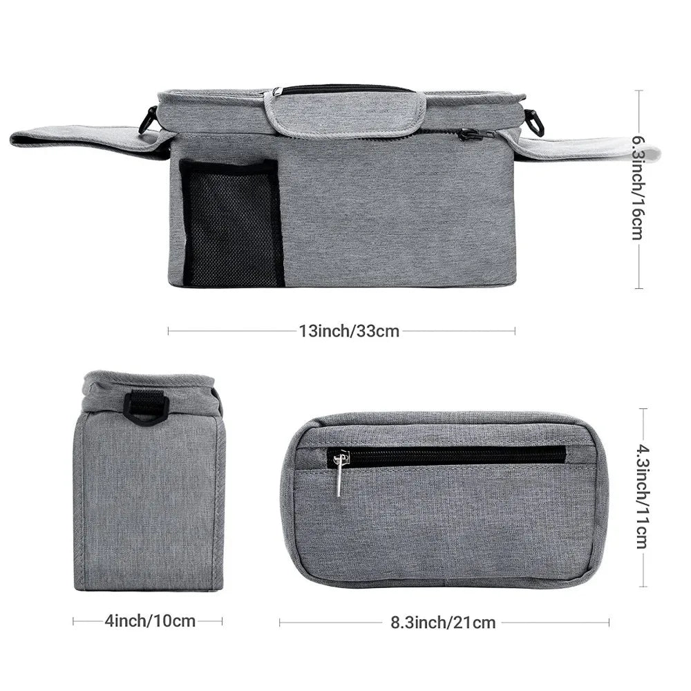 Large Capacity Stroller Storage Bag Phone Bottle Holder Cup Holder Pushchair Storage Bag Stroller Accessories Mummy Bag Travel
