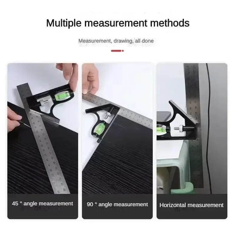 Goniometer Stainless Steel Protractor Metal Ruler Multi Angle Measuring Ruler Carpentry Tool Angle Meter Angle Square Measuring