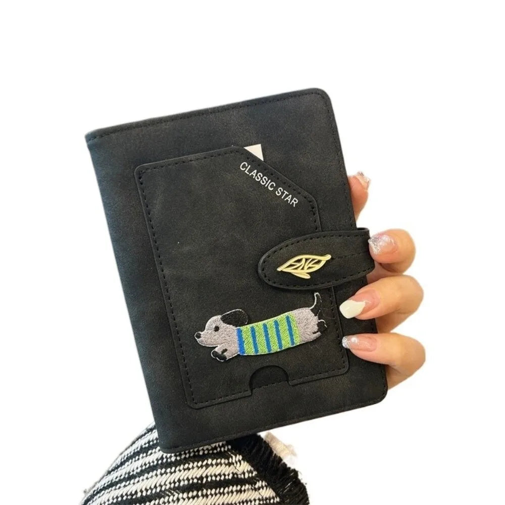 Cartoon Animals Design RFID Passport Cover Embroidered Dogs Ticket Clamp Cute Passport Cover Waterproof Material