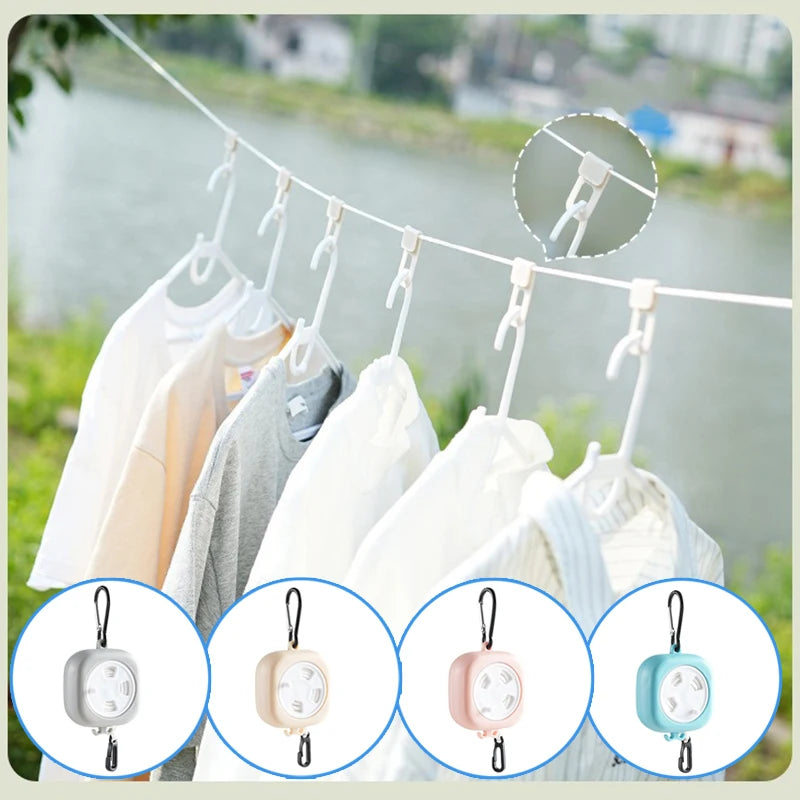 32ft Retractable Portable Clothesline with 10 Buckles, Multifunctional Clothes Line for Travel Camping Outdoor Use