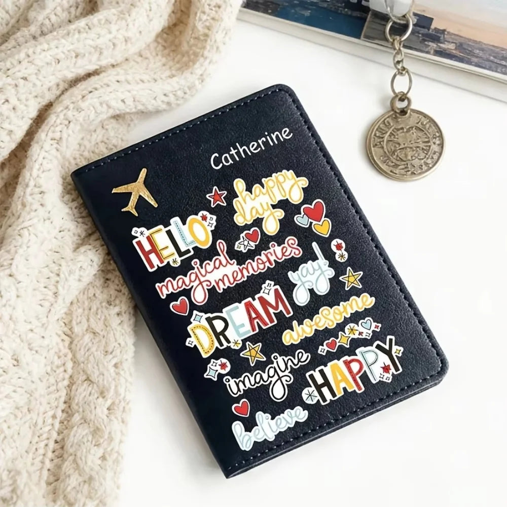 Custom Letter Name Passport Holder Lightweight Travel Wallet Unisex Fashion Document Case Ideal Travel Gift