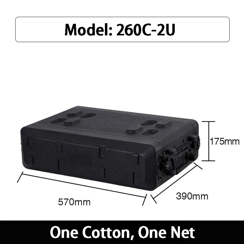 2U Wireless Microphone Box PE Plastic Receiver Box 3U Digital Power Amplifier Sequencer Boxes Portable Safety Protection Boxes