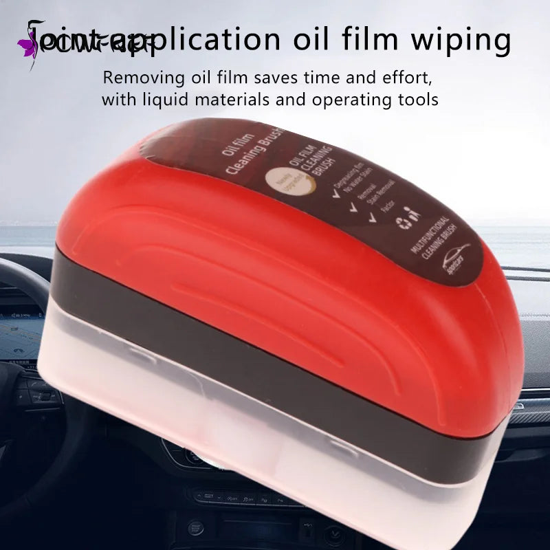 1 Piece Car Glass Cleaner Brush Windshield Oil Film Cleaner Auto Glass Sponge Cleaning Polishing Care Maintenance Brush