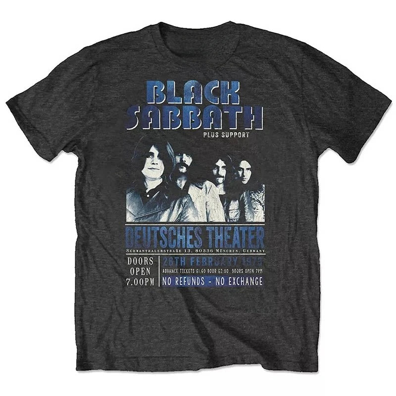 Black Sabbath Band Photo Casual T-shirt Men's and Women's Luxury Band Brand Top 2026 New
