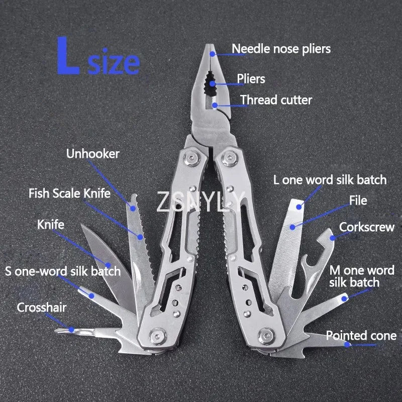 Multifunction Folding Knife Pliers Multi-tool Pocket Pliers Portable Tools Pliers Multipurpose Repair Tools Stainless Steel