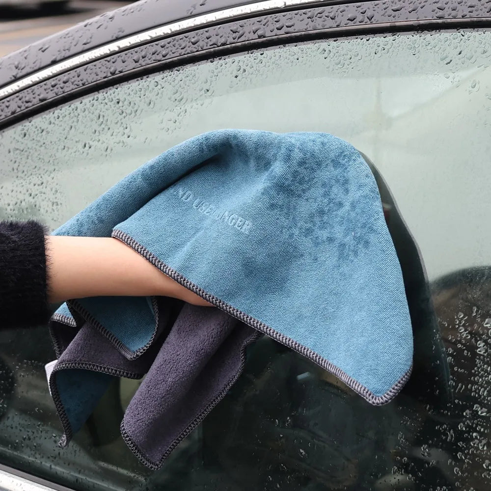 73x32cm Double-sided Microfiber Car Washing Towel Soft Drying Cloth Strong Water Absorption Thicken Car Body Cleaning Rag