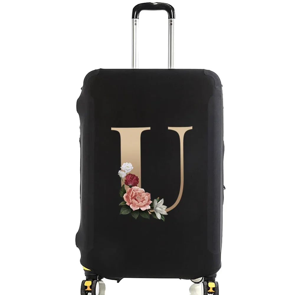 Travel Suitcase Protective Covers Thick Elastic Luggage Cover Protector for 18"-28"Baggage Travel Bag Case Gold Letter Printed
