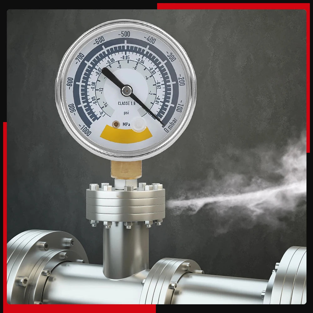 Air Gauge Instrument Pressure Gauge Accurate for Vacuum Pump 0‑14psi NPT 1/8in Connector Vacuum Gauge 0‑14psi Pressure Gauge