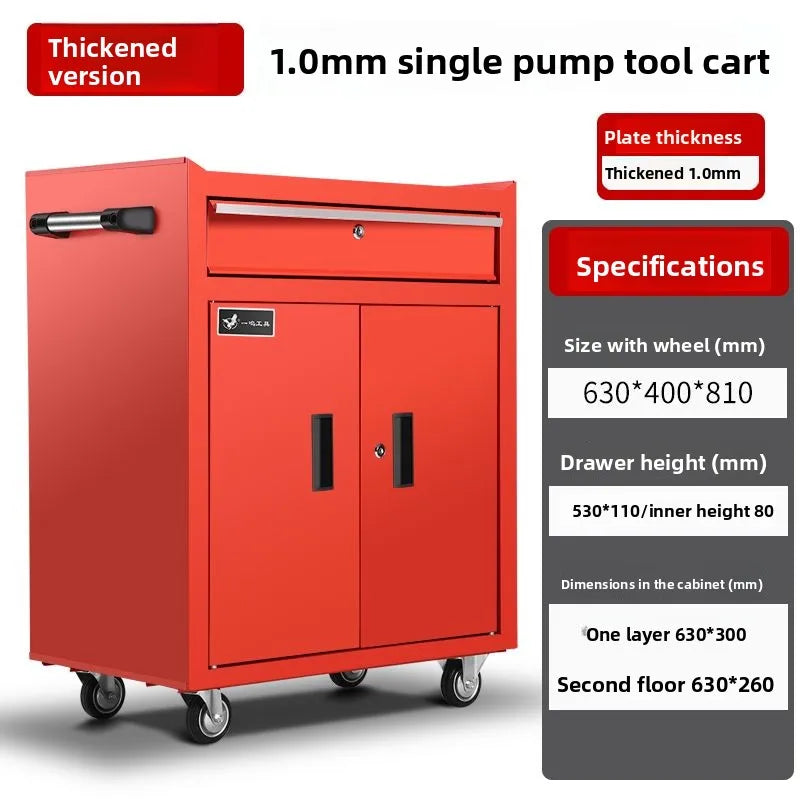Heavy Duty Tool Cabinet with Wheels – Thick Steel Rolling Tool ChestLockable Drawers & Storage Organizerfor Garage Workshop