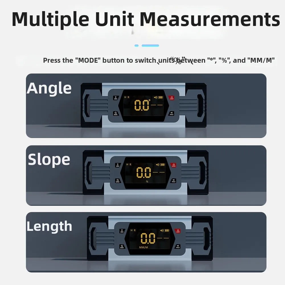 Touchscreen Digital Level with Dual Measurement Capability Large Display and Buzzer for Repetitive Alignment Work