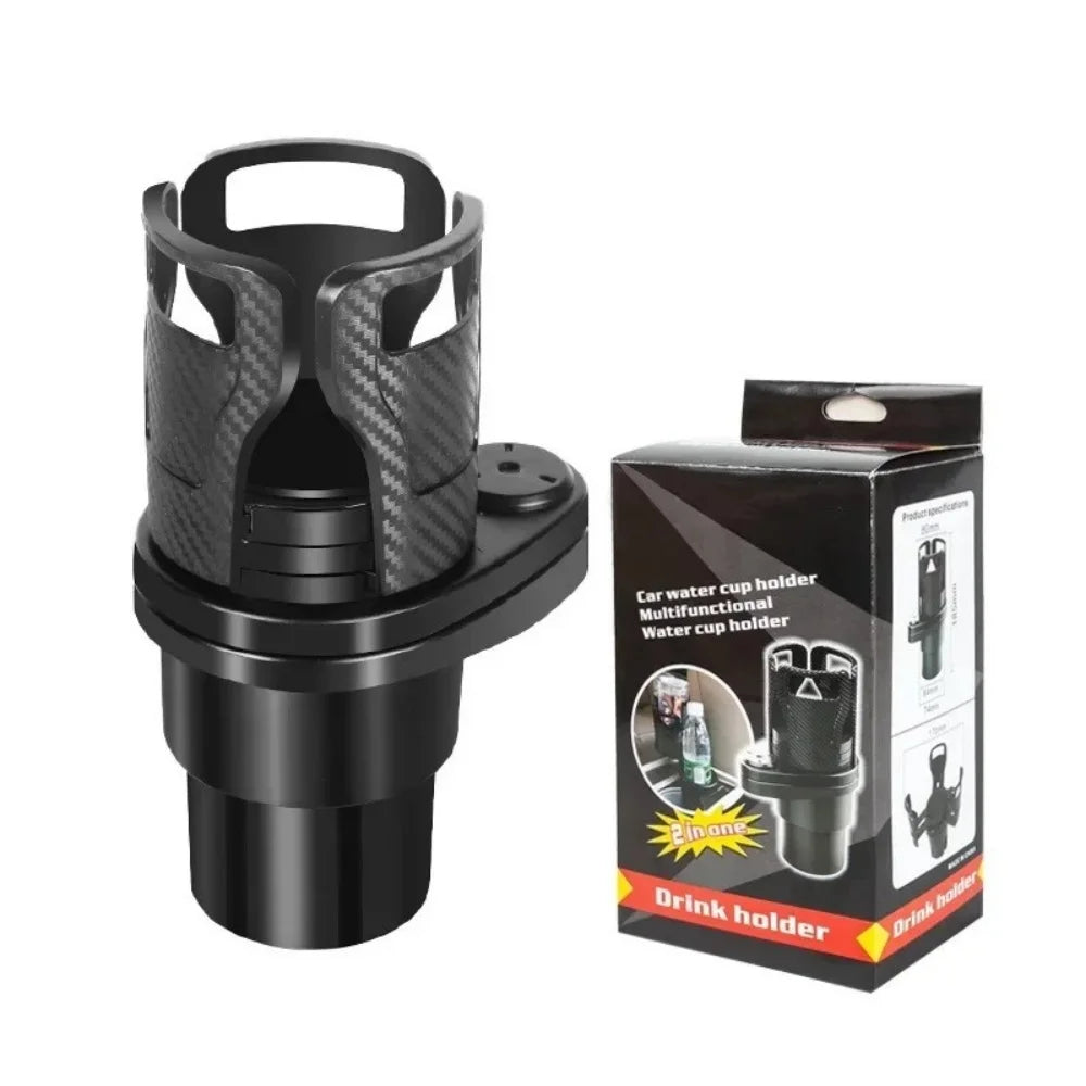 Multifunctional Retractable Rotating Car Drink Holder Foldable Double Layer Center Console Cup Storage Rack For Most Vehicles