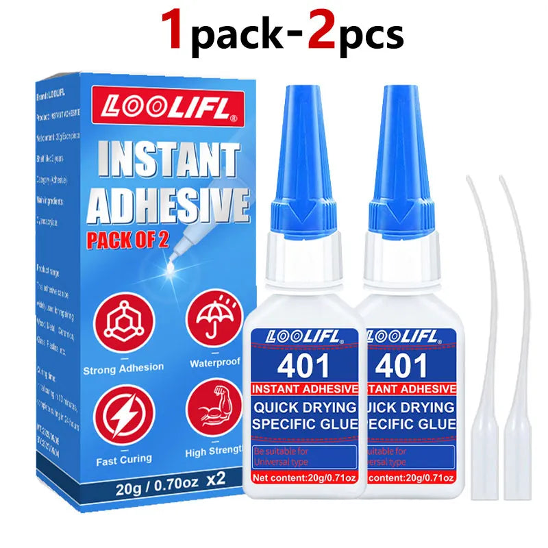 LOOLIFL - Super Plastic Glue, 10 Seconds Bonding, Waterproof, Used for Toy Repair, 3D Printing, Shoe Repair, DIY, Etc.