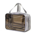 Portable Mutlicolor Cosmetic Bag Transparent Multi-purpose Storage Bag Dry Wet Separation PVC+Mesh Cloth Toiletries Bag Beach