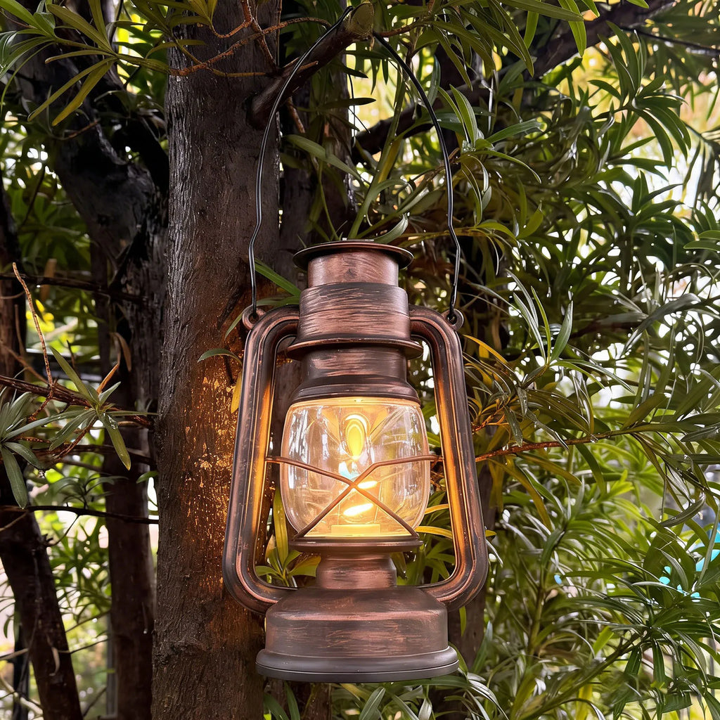 LED Vintage Camping Lantern Battery Powered Retro Camping Light Waterproof Hanging LED Tent Lamp for Outdoor Hiking Fishing