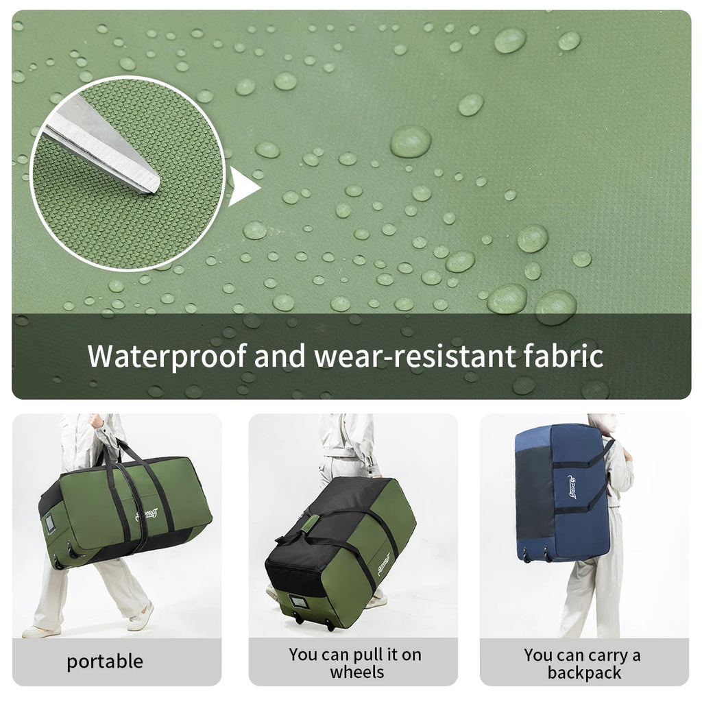 Outdoor Camping Picnic Equipment Storage Box, Tent Supplies Storage Box with Wheels, Large-Capacity Oversized Travel Bag