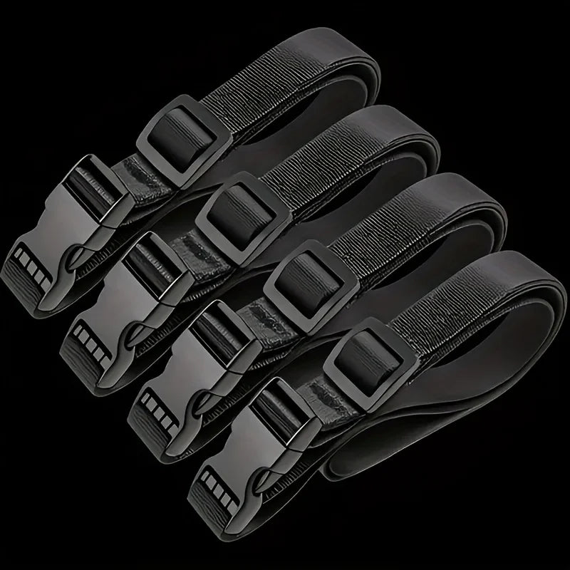 4Pcs Nylon Straps Adjustable Non-Elastic Tie Down Belts With Safety Buckle Multipurpose Cargo & Travel Securing Straps Storage F