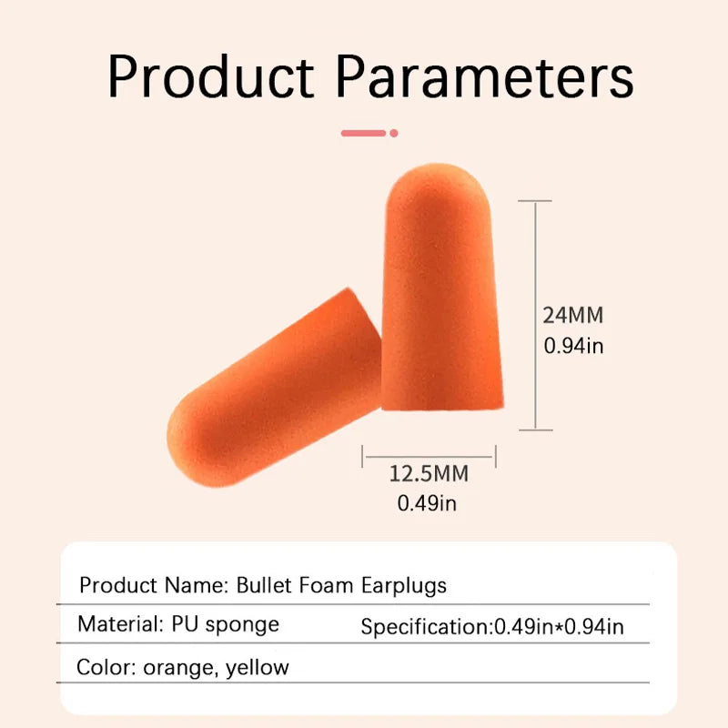20pcs-100pcs】Anti-noise sponge earplugs PU foam anti-noise noise reduction sleep work noise reduction anti-noise snoring