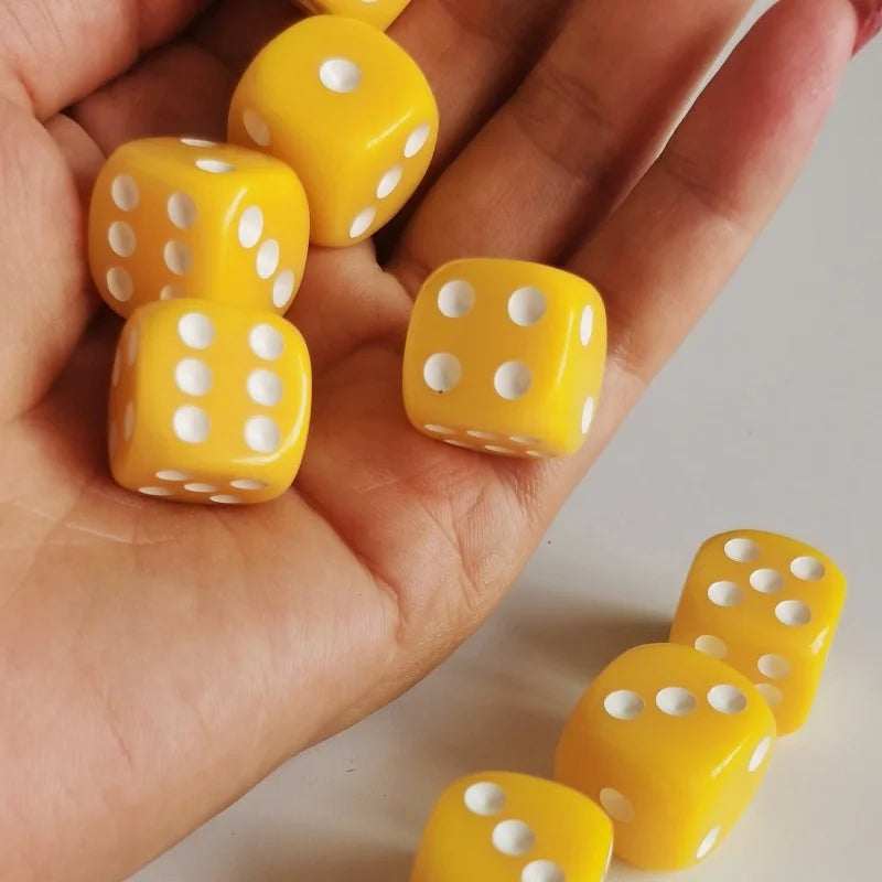 10 PCS/Set 16mm D6  6 cubes Dice Acrylic 6 sides D6 Dice With role Edges For Casino Dice Table Board Game
