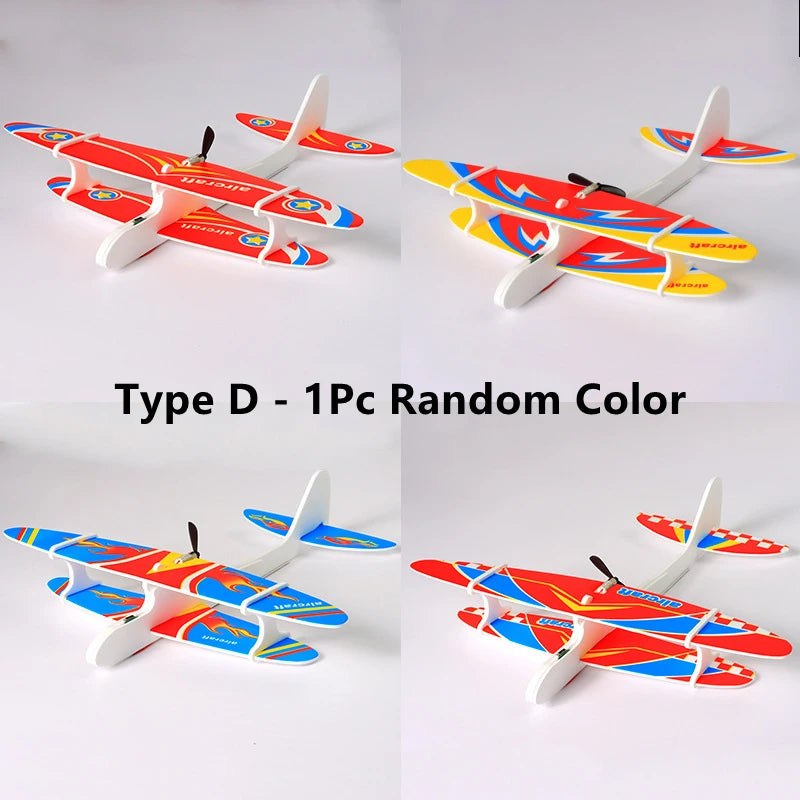 Outdoor Electric Foam Glider Hand Airplanes Capacitor with LED Light Aircraft Plane Model Kids Toys for Children Boys Gifts ﻿ ﻿