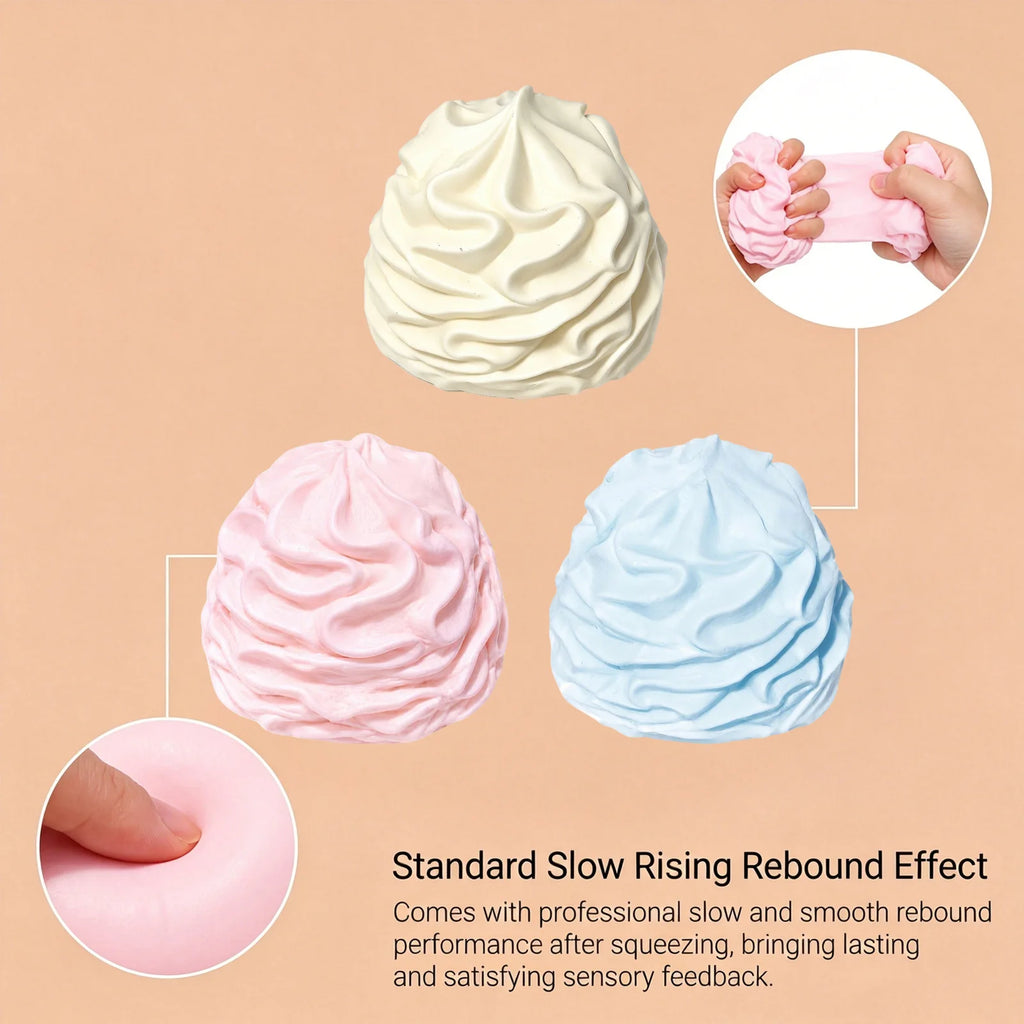 1PC Simulation Cream Squishy Toy Premium Soft Silicone Material Realistic Cream Texture Squeeze Fidget Ornament