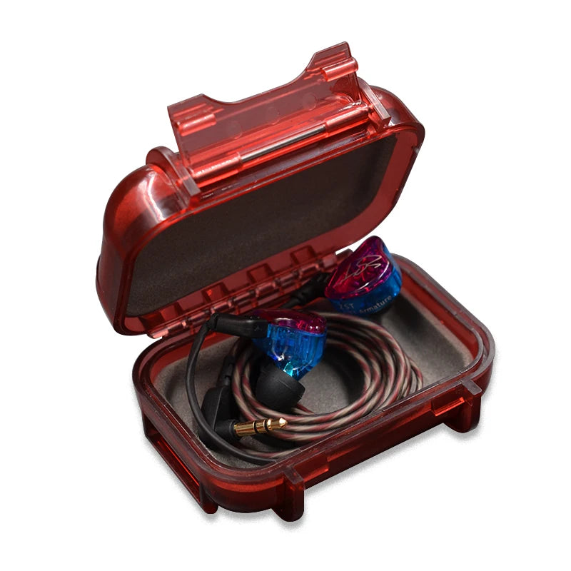 KZ ABS Wired Earphone Storage Bag Compression Resistant Hardness Headphone Case Black Portable Mini Earphone Storage Box