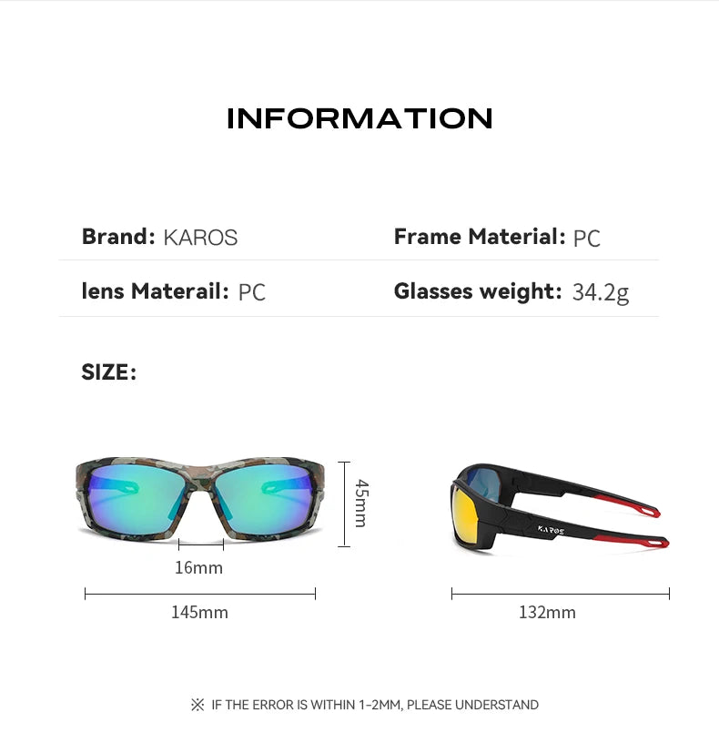 COOLMEN New Unisex Polarized Sports Sunglasses UV400 Anti‑Glare Outdoor Driving Cycling Fishing Running Fashion Eyewear YZ41