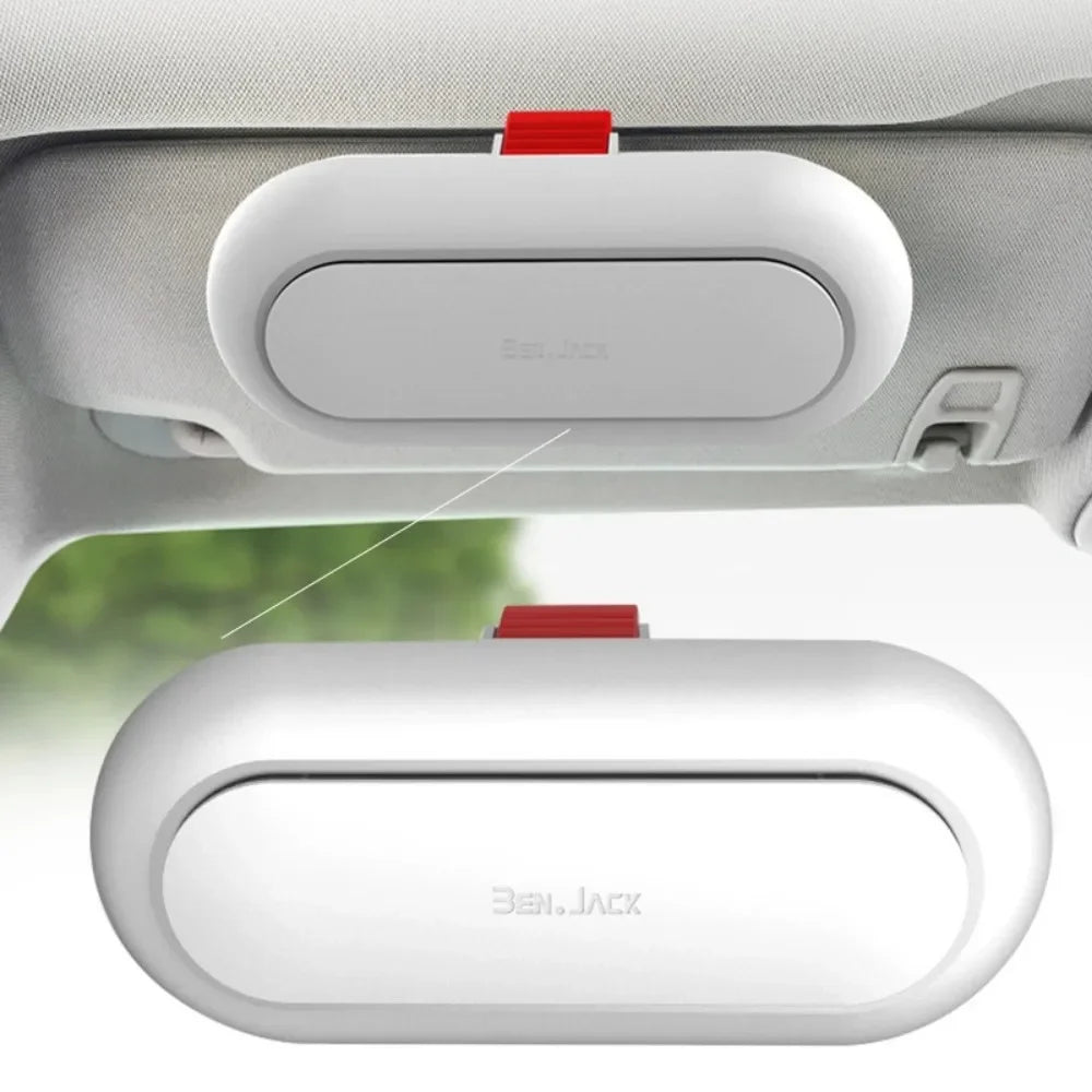 2024 Fashion Car Glasses Case Sunglasses Frame Multi-function Car Interior Sun Visor Storage Card Holder with Snap Clip Design