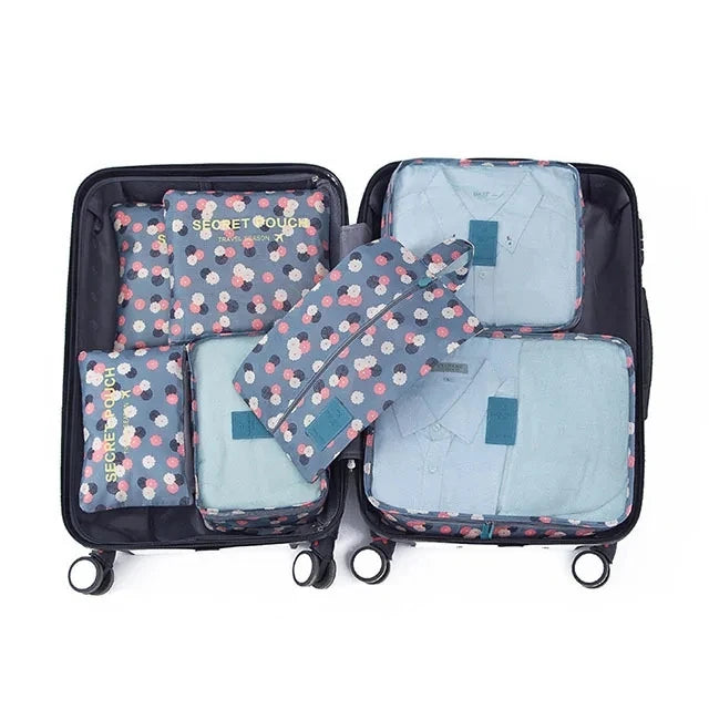 6/7 Piece Set Travel Storage Bag Large Capacity Luggage Clothes Sorting Organizer Set Suitcase Pouch Case Shoes Packing Cube Bag