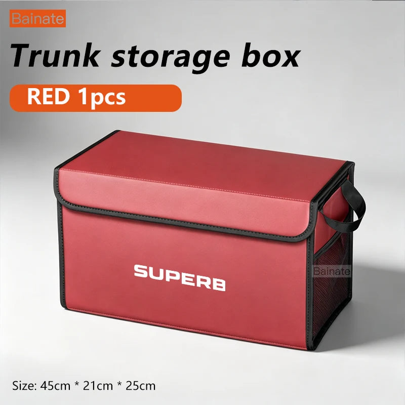 For SKODA SUPERB NZ3 2015-2025, Car Trunk Foldable Storage Box, Large Capacity Storage Bag, Auto Interior Storage Accessories