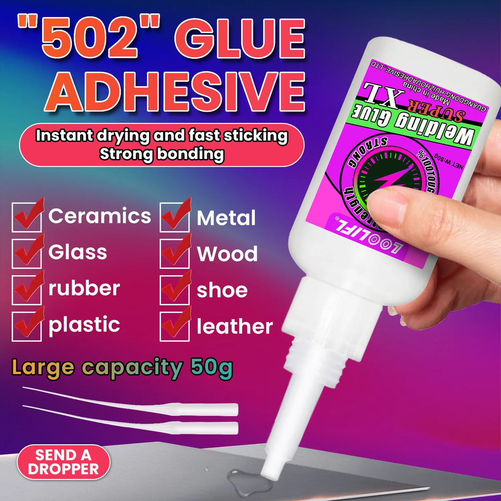 50g Super Instant Oil Glue Welding High Strength Strong Adhesive, Used for Plastic, Toy DIY Crafts, Ceramics, Leather, Metal