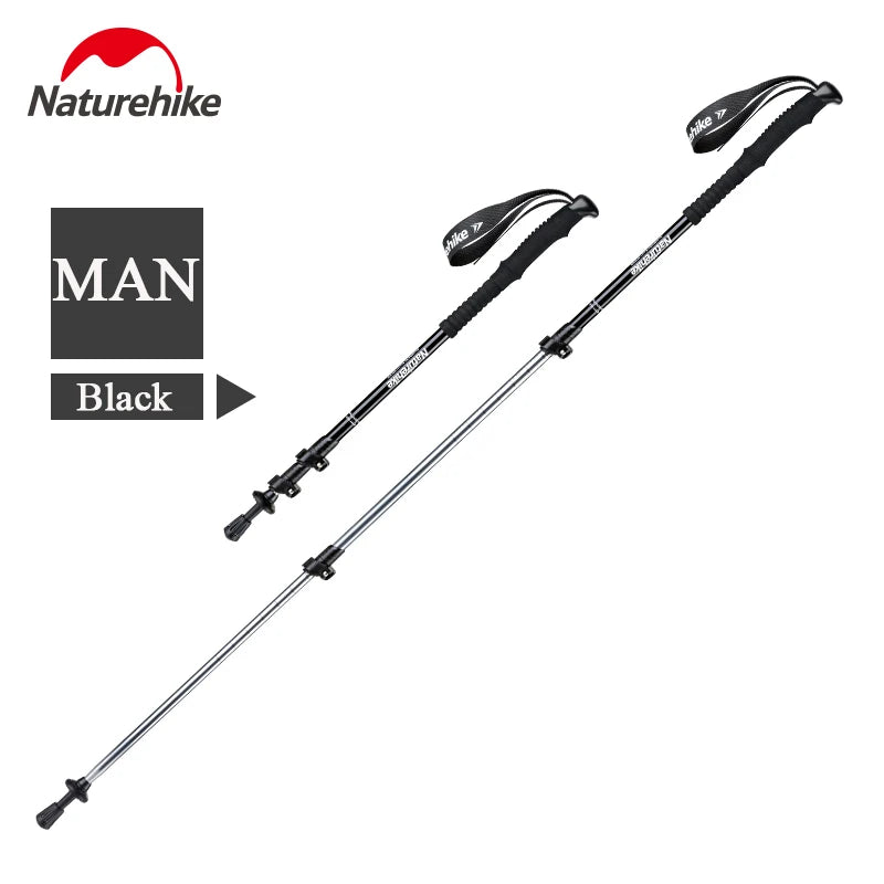 Naturehike Hiking Poles Three Sections Of Aluminum Pole For Mountaineering Hiking Skiing Travel Poles Climbing Trekking Pole