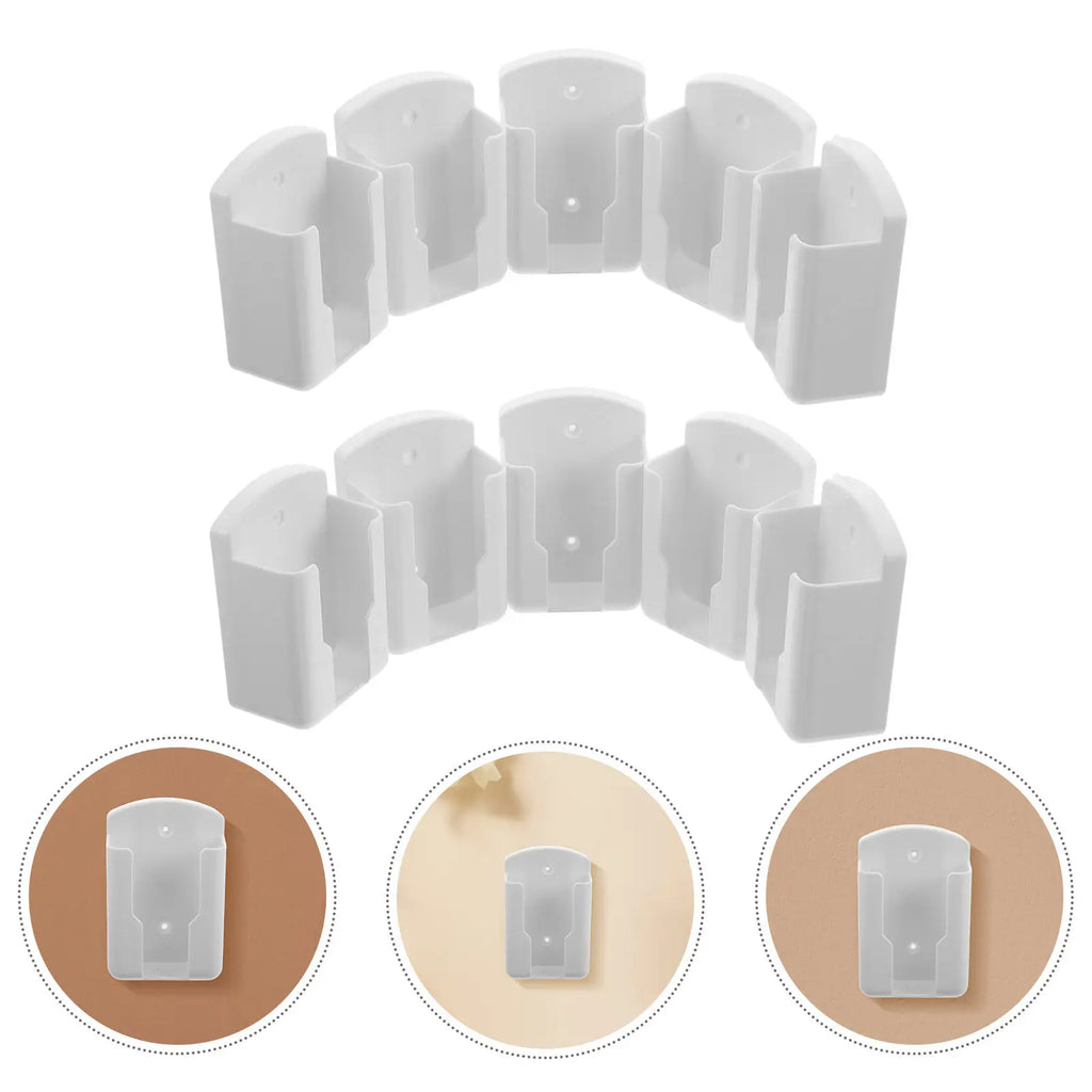 10Pcs Remote Control Storage Organizer Cream Adhesive Wall Mount Holder No Drilling TV Air Conditioning Controller Holder Rack