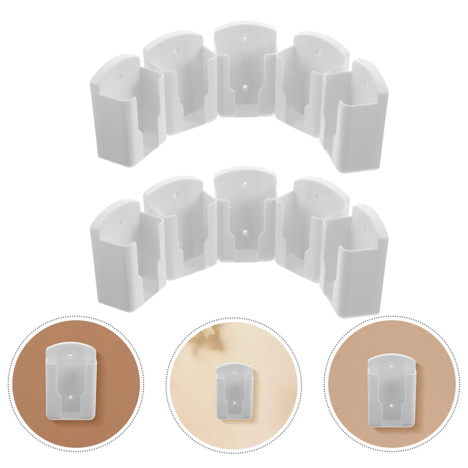 10Pcs Remote Control Storage Organizer Cream Adhesive Wall Mount Holder No Drilling TV Air Conditioning Controller Holder Rack